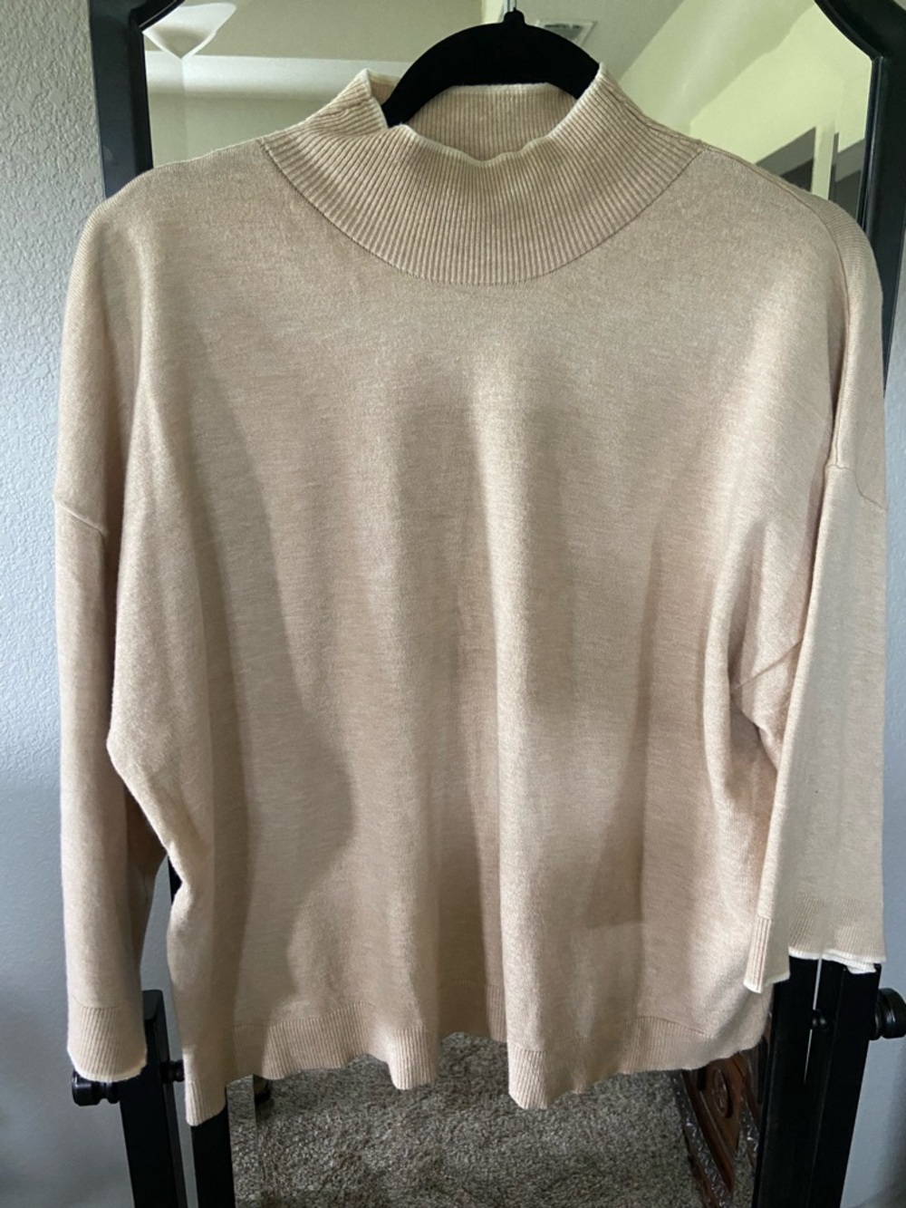 Max Studio cream colored  Mock Neck Sweater